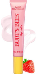 Burt’s Bees Lip Milk, Daily Lip Moisturizer, Sweet Strawberry, Vitamin Enriched Moisturizing Lip Balm with Almond Milk and Jojoba Oil, Hydrating for Softer Lips, 1 Tube, 0.34 Fl Oz