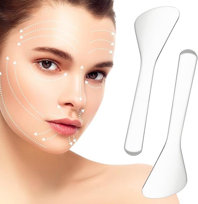 Pndeyo 3pcs Mini Stainless Steel Makeup Spatula, Reusable Cosmetic Cream Spatulas Spoon, Skincare Scoop Applicator Facial Massage Beauty Tools for Mixing and Sampling Face Eye Cream- 3.17"×0.98"