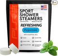 Pure Refreshing Sport Shower Steamers - Peppermint, Made in USA with Natural Minty and Eucalyptus Essential Oil, Mother’s Day Gifts for Runners, Muscle Recovery, Self Care, Relaxation
