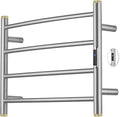 Electric Towel Warmer Rack,Heating Towel Warmer,Timer & Temperature Control,Wall-Mounted Plug-in for Bathroom,Brushed,Stainless Steel,4-Bar(16.54x23.62x5.51in)