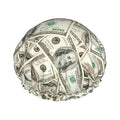 100 Dollar Money Shower Cap For Women Reusable Waterproof Double Layers Bath Cap Hair Protection Elastic Ladies Spa Salon Shower Hat