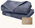 BIOWEAVES 100% Organic Cotton 700 GSM Luxury Bath Towels for Bathroom 30" x 58" GOTS Certified - Mineral, Pack of 2