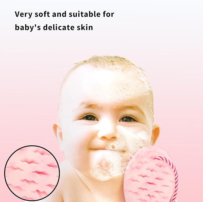 Bath Sponge for Kids Cute Loofah Sponge Reusable Body Sponge Exfoliating Bath Sponges for Women Children Soft Washing Shower Scrubber 2 Pcs