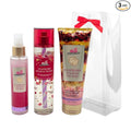 Bath & Body Works MILK Collections RASPBERRY HOLIDAY PIE BAR Diamond Shimmer Mist, Fine Fragrance Mist & Ultimate Hydration Body Cream 3pc bundle with a Red Bow for Holidays & Gifts