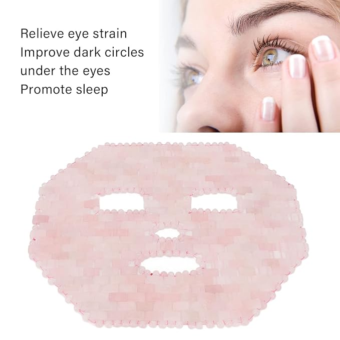 Jade Face Roller & Eye Massager - Rose Quartz Facial Tool for Skin Rejuvenation, Reduce Dark Circles & Puffiness, Lymphatic Drainage Massage for Glowing Skin, Anti-Aging Beauty Roller Stone Skincare