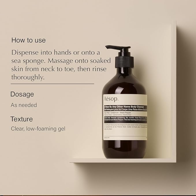 Aesop A Rose By Any Other Name Body Cleanser Refill | Gentle Shower Gel with Rose Petal Essential Oil Blend to Soften & Hydrate Skin | 500 mL / 16.9 oz - Recyclable Bottle