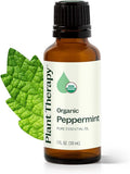 Plant Therapy Organic Peppermint Essential Oil 30 mL (1 oz) 100% Pure, Undiluted, USDA Certified Organic Aromatherapy, for Neck Tension and Muscle Discomfort