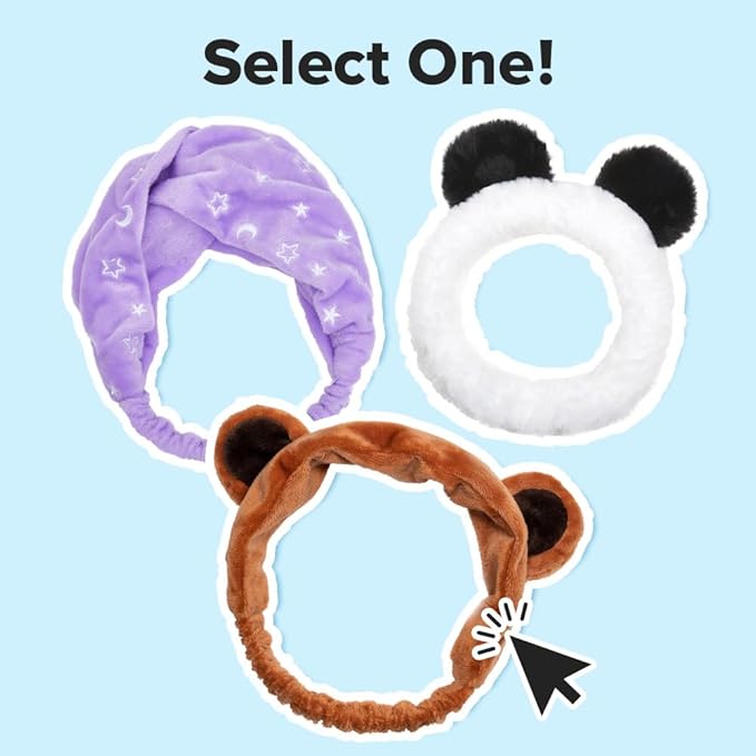 I DEW CARE Face Wash Headband - Brown Bear | Animal Head band for Face Washing & Skincare, Spa Day, Soft & Fuzzy, Cute for Makeup, Shower, Teen Girls Stuff, Teddy Bear Ears, (1 Count)