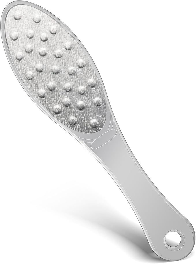 JIEYAO Stainless Steel Foot File, Metal Foot Scraper, Professional Foot File Callus Remover Double-Sided Foot Rasp Scrubber Pedicure Foot Care Tools for Wet & Dry Skin Heel Grater for Feet