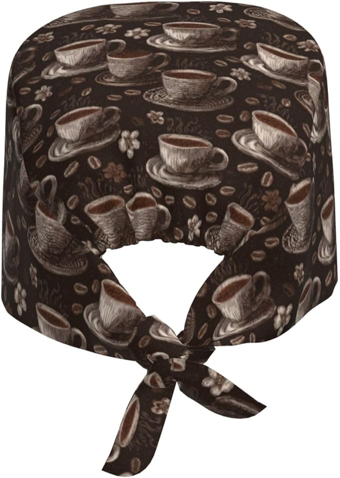 Alligator Ice Cream Working Cap, Scrub Cap with Sweatband, Adjustable Tie Back Hat Breathable Headgear for Women/Men