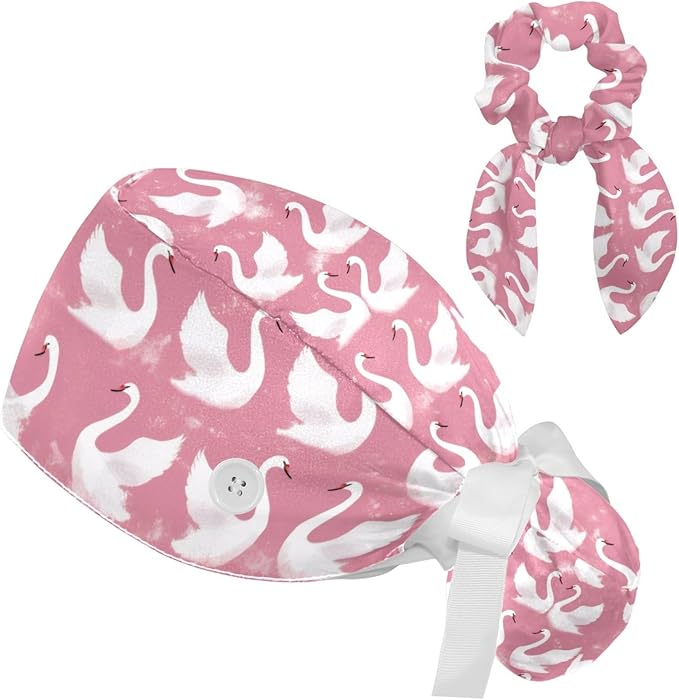 Scrub Cap with Hair Scrunchy, Ponytail Holder Surgical Cap