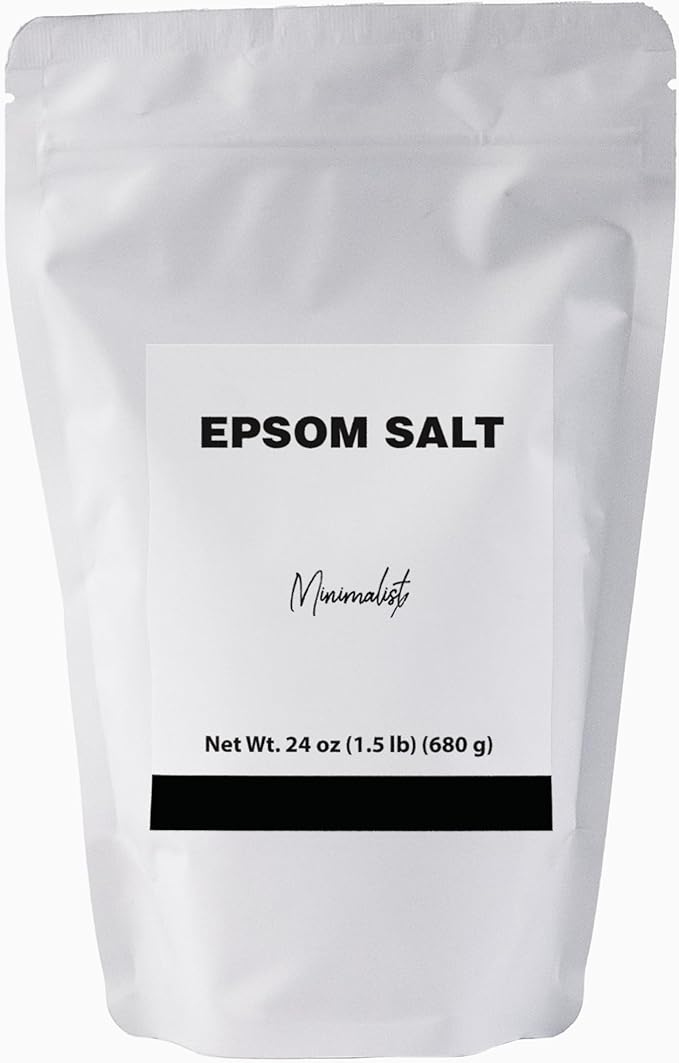 Minimalist Epsom Salt, Magnesium Sulfate, Ideal for Baths, Packaged for Convenience in a Refillable Bag (1.5 Pound)
