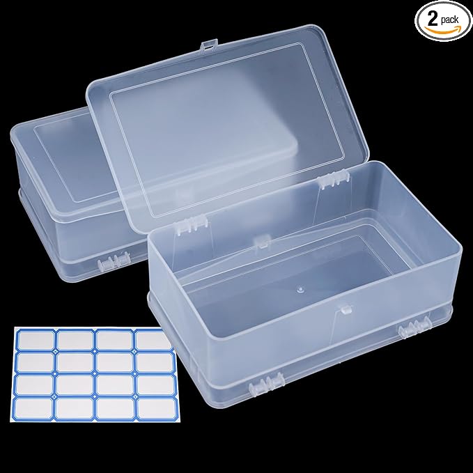 Lokyango Plastic Storage Personal Box for Nail, 2 Pack Double-Layer Nail Implement Storage Box Organizer Case Manicure Tool Box for Nail Pedicure Supply Tools (C-clear-2pcs)