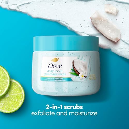 Dove Body Scrub - Coconut & Lime, pH-Balanced Whipped Texture, 15 oz - Image 3