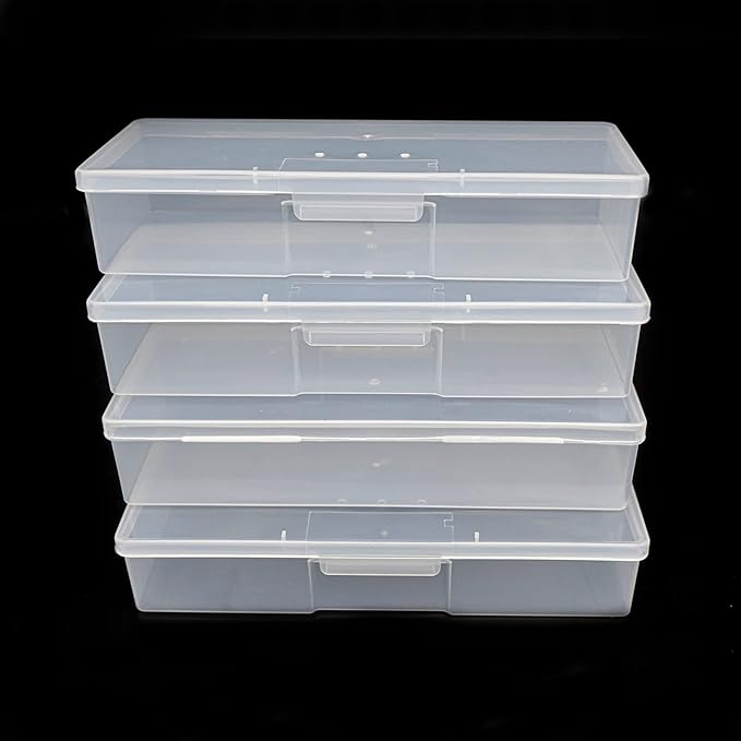 Lokyango Clear Manicure Tool Box, Personal Nail Box Storage Case for Organizing, Plastic Nail Tool Box for Manicure Pedicure Kit (4pcs)