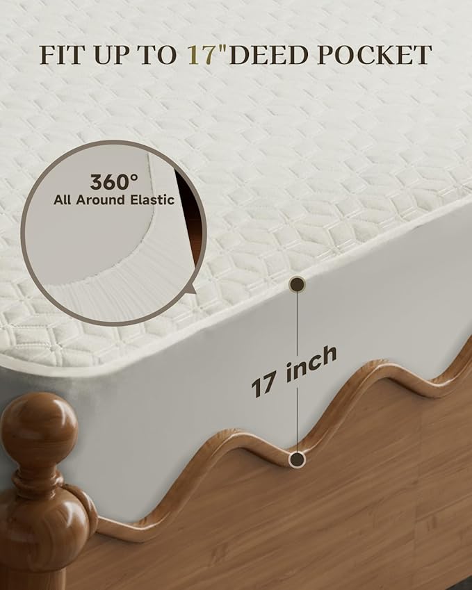 Gotcozy Heated Mattress Pad Full Size - Electric Mattress Pad Fit up to 15‘’with 6 Heat Setting & 10 Hour Auto Off ETL Certified Machine Washable(White)