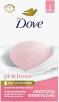 Dove Beauty Bar Soap Pink Rosa, for Soft, Smooth Skin, 6 Bars 3.75 oz by Dove