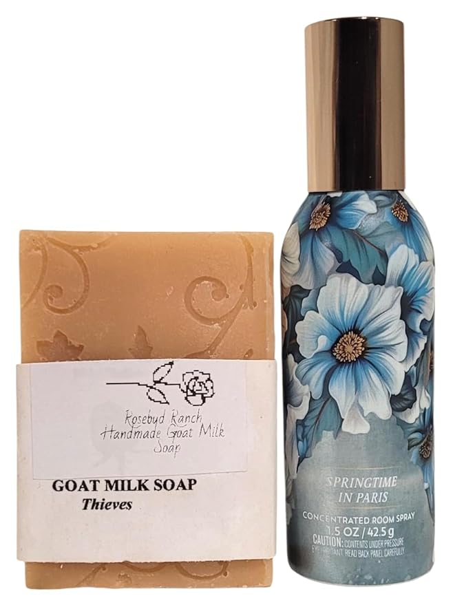 Bath and Body Springtime In Paris Room Perfume Room Spray 1.5 oz with Rosebud Ranch Goat Milk Soap Sample