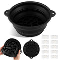 Face Bowl for Ice with Built-In Ice Tray, Collapsible Silicone Facial Ices Bath Bowl for Cold Plunge Therapys, Skin Tightening & Acne Relief, Portable Spa Tool for Home Travel (COLOR:black)