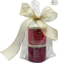 Bath & Body Works Milk BAR Collection Holiday Dessert Scents 3-Wick Scented Candle 2pc Gift Set with 40-inch Gold Metallic Ribbon Bow - 14.5 oz Each (Peppermint Bark Truffle & Raspberry Holiday Pie)