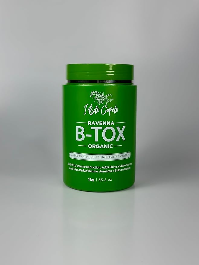 I Belli Capelli Ravenna Organic B-tox Hair Treatment Kit- 1kg/35.02 oz Hair B-tox + 300ml/10.1 fl.oz Anti-Residue Shampoo