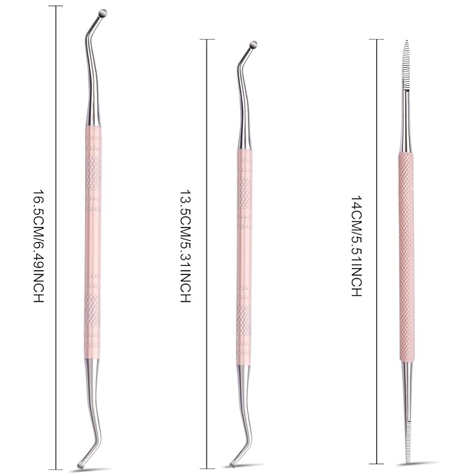 Teenitor Pedicure Tools for Feet, Toenail File and Lifters, Ingrown Toenail Removal Kit Pain Relief (Pink)