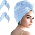 Microfiber Hair Drying Towel Wrap for Women, Hair Turbans Towel for Wet Hair,turbie Twist Hair Towels(The Color of the Picture is for Reference only) (Blue,Blue)