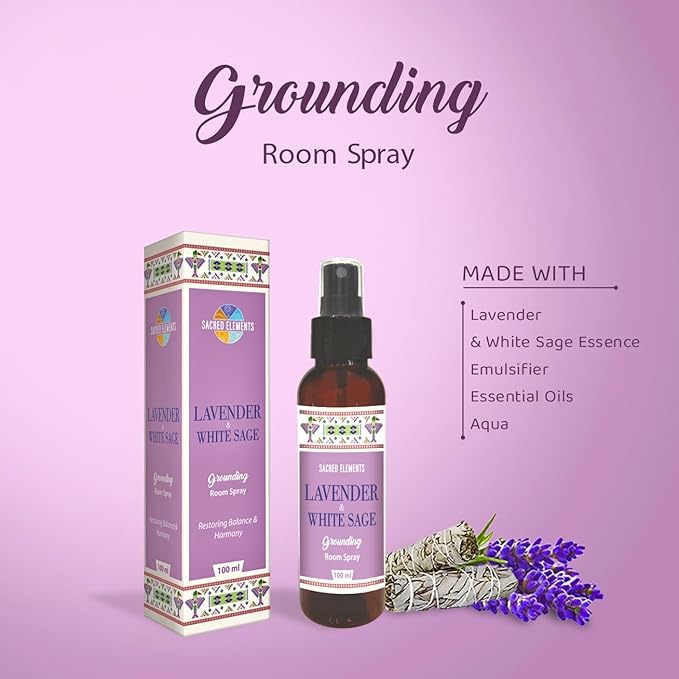 Sacred Element's Lavendra And White Room Spray | Natural Purifying Mist for Energy Clearing, Negativity Release, Spiritual Balance & Aromatherapy | 3.38 Fl Oz / 100ml Non-Toxic Air Freshener