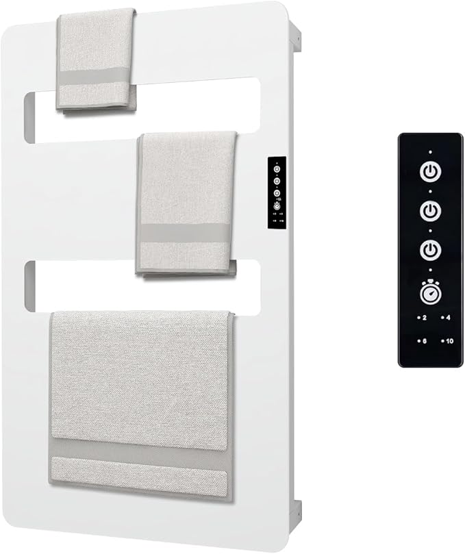 Towel Warmers for Bathroom, Towel Warmer Rack with Timer, Heated Towel Rack Wall Mounted, Electric Towel Warmer, Towel Heater, Bath Towel Dryer, Hardwired or Plug-in Models- 31x18 inch