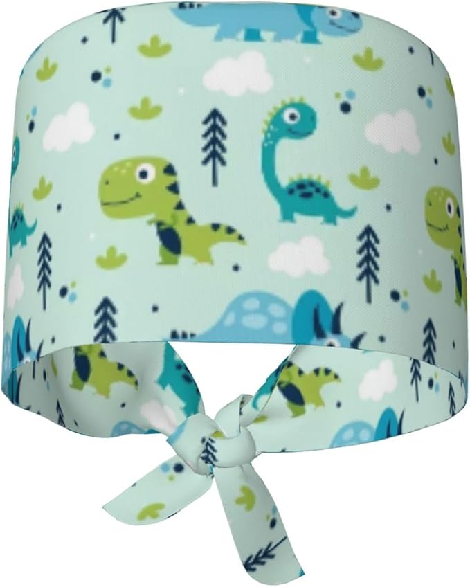 Adjustable Scrub Cap with Buttons & Sweatband, Working Hat with Elastic Tie Back, Unisex Nurse Surgical Caps for Women & Men