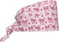 Scrub Cap for Women and Men Boho Black Leaf Pattern Adjustable Breathable Sweatband Hat for Work Kitchen Spa Shower Daily Use
