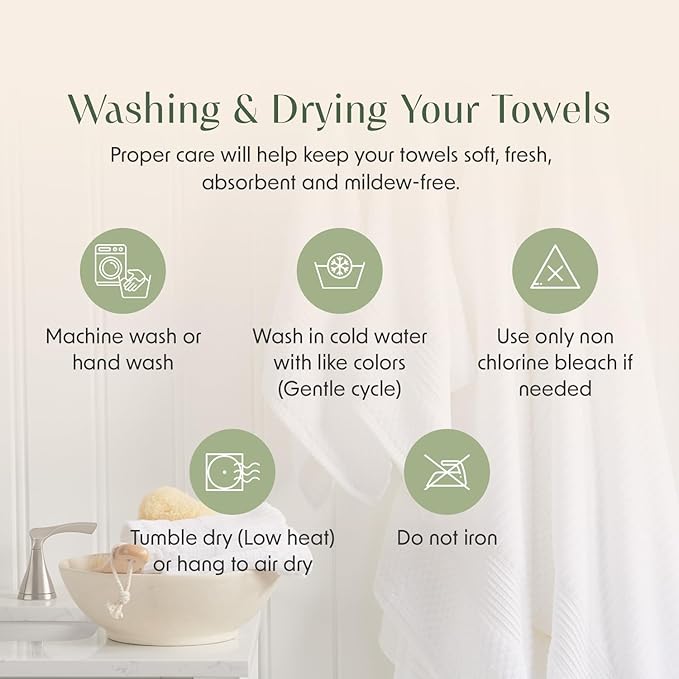 Springtree Home 100% Cotton Bath Towel Set of 4 | Super Soft & Absorbent with Quick-Dry Fibers | 4 Bath Towels | Textured and Durable Cotton | Krista Collection - Black Ink