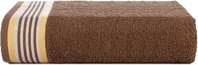 CASA COPENHAGEN He & She 2Pcs 100% Egyptian Cotton Large Designer Bathsheet Towels Gift Set- Brown - Beige, 550GSM, 35"x70" 2Bath Sheet Towels for Bathroom Set for Women & Men
