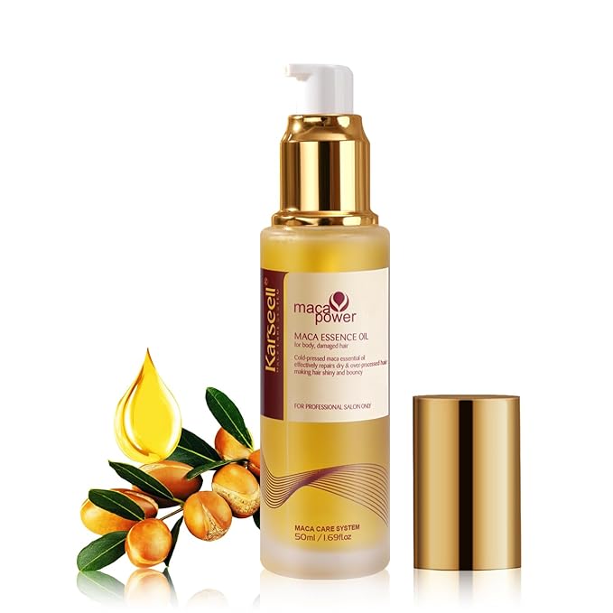 Karseell Collagen Hair Treatment Deep Repair Conditioning All Hair Types 16.90 oz 500ml + Argan Oil Hair Serum for Dry Damaged Hair 50ml