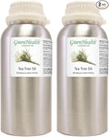 2 Bottles - 16 fl oz Tea Tree Essential Oil (100% Pure & Uncut), Aluminum Bottle - GreenHealth