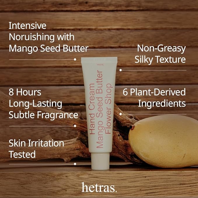 hetras Perfume Hand Cream 1.69 oz., Flower Shop - Soft Floral Scent, Moisturizer for Dry Skin, Fast-Absorbing Hand Cream, Non-Greasy, Travel Size, Aesthetic Design, Long-Lasting Fragrance, Gift-Worthy