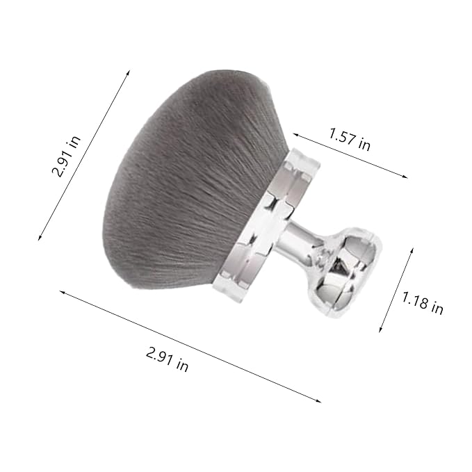Body Makeup Brush Extra Large Oval Self Tanning Brush Multipurpose 74mm Wide-Headed Self Tanner Kabuki Sunscreen Brush for Legs Body Sunless Tan Streak Free Applicator(Sliver)