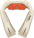 Nekteck Shiatsu Neck Massager with Heat for Pain Relief Deep Tissue, 2026 Upgraded 3D Back Shoulder Kneading Massage Pillow, Relaxation Gifts for Him Her Mom Dad Mother's Day, Beige (NOT Cordless)