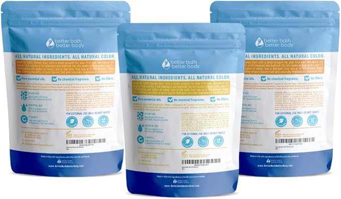 Detox Bath Bundle (3 Pack) Detoxifying Soaks with Detox Foot Soak and Turmeric Bath Soak Made with Epsom Salt and Pure Essential Oils Plus Vitamin C Three 2 Lbs Pouches