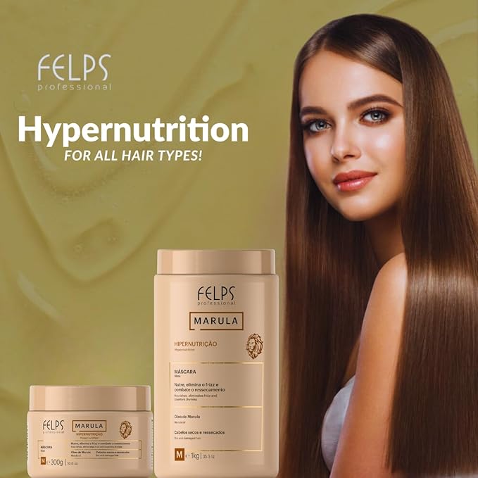 Felps Professional Marula Hyper-Nourishing Treatment Mask - 1KG | Deep Conditioning, Dry Hair Treatment, Humidity shield, Anti-Frizz
