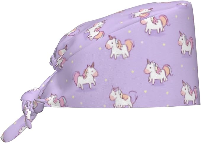 Alligator Ice Cream Working Cap, Scrub Cap with Sweatband, Adjustable Tie Back Hat Breathable Headgear for Women/Men