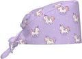 Alligator Ice Cream Working Cap, Scrub Cap with Sweatband, Adjustable Tie Back Hat Breathable Headgear for Women/Men