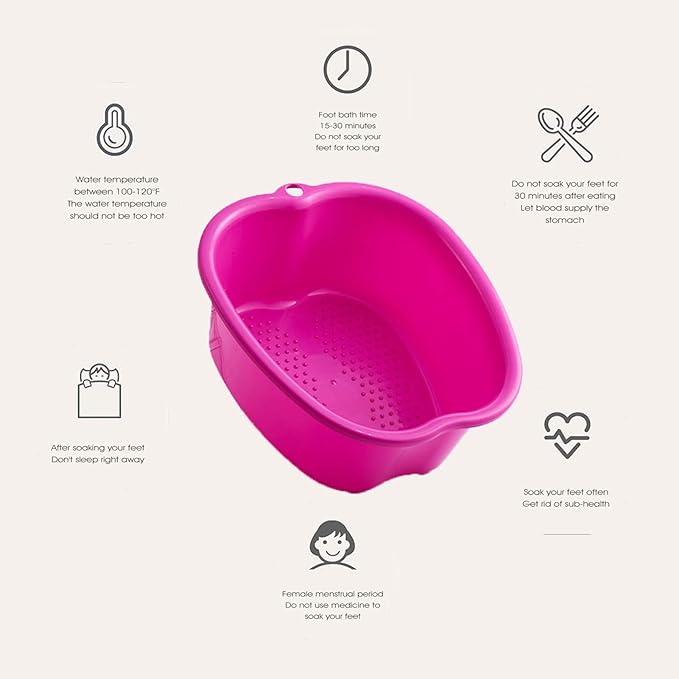 AXLOFO® Foot Soaking Bath Basin, Large Plastic Foot Soaking Tub, Feet Massage Feet Bath Bucket, Great for Getting the Dead/Old Skin Off Your Foots (purplebasin)