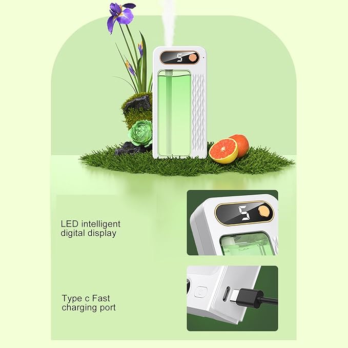 Automatic Wall Mount Fragrance Dispenser, Wall Mount Desktop Standing Air Freshener Spray Dispenser,5 Gears Auto Perfume Dispenser for Home Bathroom Hotel