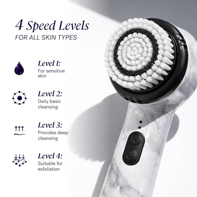 Michael Todd Beauty Soniclear Allure 2024 Best of Beauty Winner Facial Cleansing + Exfoliation Brush System with Antimicrobial Protected Bristles, 4 speeds, Serum Infusion Head + Travel Case