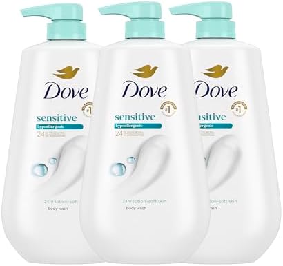 Dove Body Wash Sensitive Skin 30.6 oz Pump 3 Pack, Sulfate Free by Dove