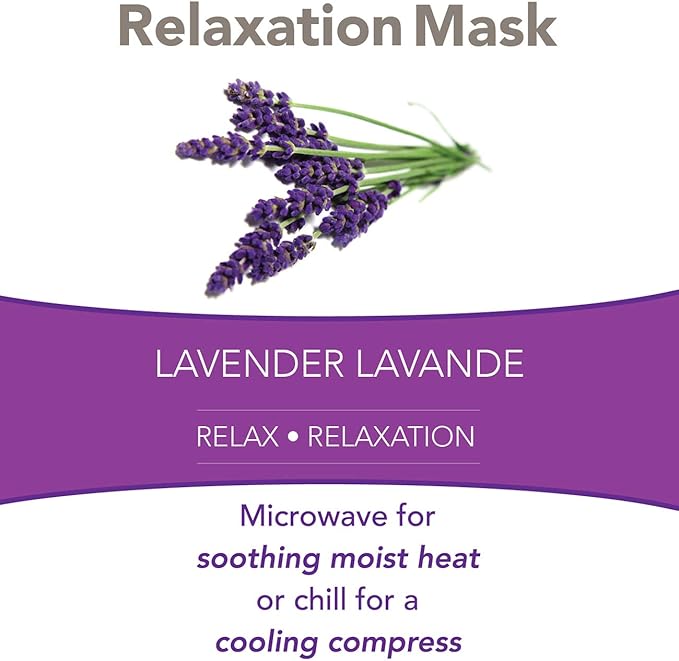 Bed Buddy Aromatherapy Eye Mask with Warm and Cold Therapy for Stress Relief - Microwave-Safe Eye Pillow & Sleep Mask, Purple, Lavender Scented