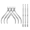 6Pcs Cuticle Clipper with Cuticle Pusher Set, Professional Stainless Steel Dead Skin Cutter, Nail Cuticle Remover Manicure Pedicure Tool Set for Fingernails and Toenails