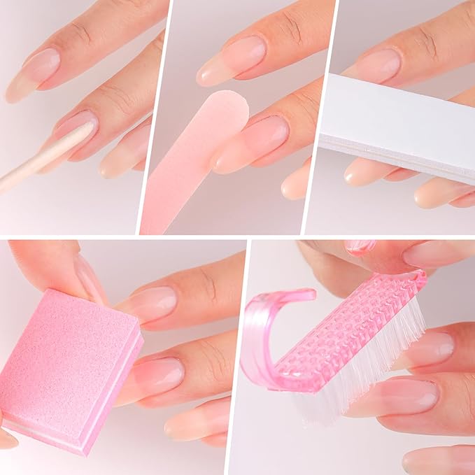 5-Piece Disposable Manicure Kit, Bulk Mini Nail Care Set with Nail Files, Buffer, Cuticle Pusher & Cleaning Brush, Pedicure Salon Supplies, Party Favors, Limas Desechables para Uñas