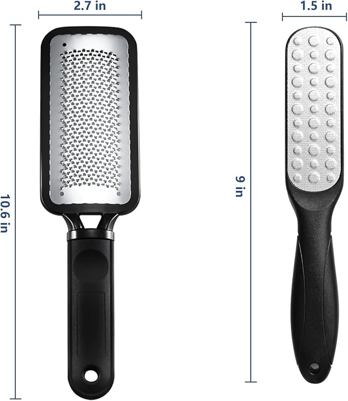 2 Pack Colossal Foot Files Kit Callus Remover Stainless Steel Dual Sided Foot Rasp Heel Scrubber Files Pedicure Tools